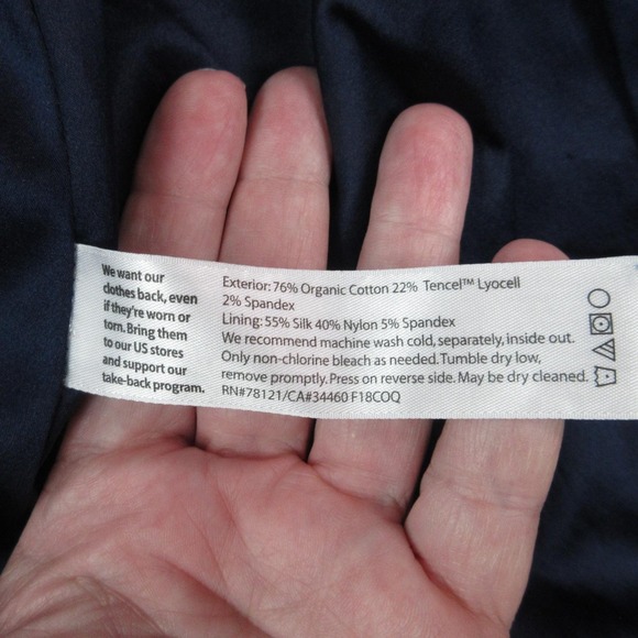 Eileen Fisher Blazer Womens 0 Navy Blue Corduroy Stretch Organic Cotton Jacket - Picture 12 of 16